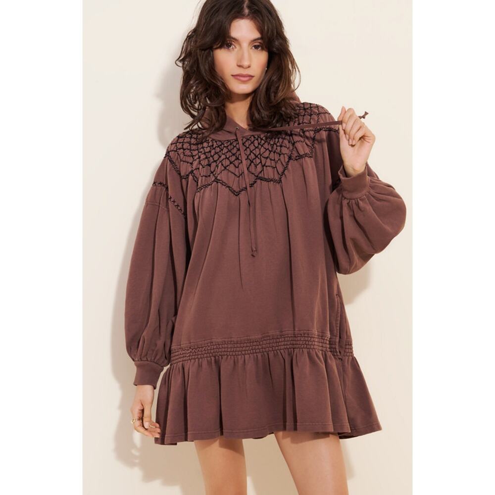 Free People Marty Smocked Mini Dress / Tunic, NWOT, Size M